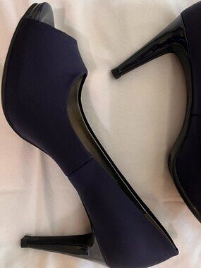 Bandolino Rainaa Peep Toe Stiletto Pump, Navy, Size 9.5